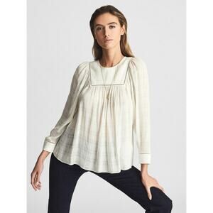 Reiss Marcia Ladder Interest Blouse White Size 6
